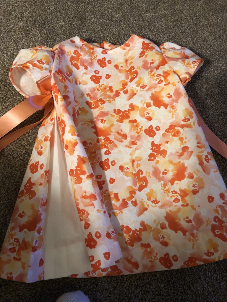 Example of a custom sewn dress from an available dress pattern.